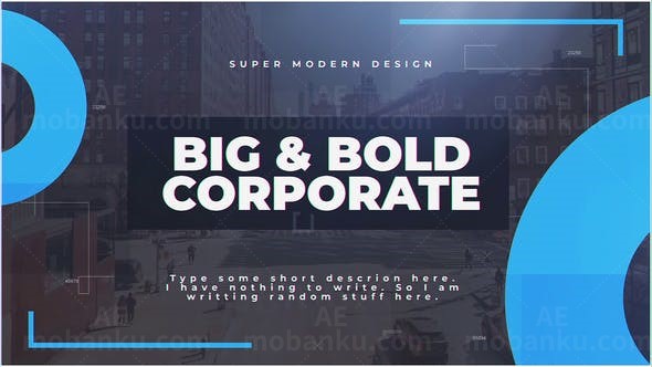 粗大标题企业片头AE模板