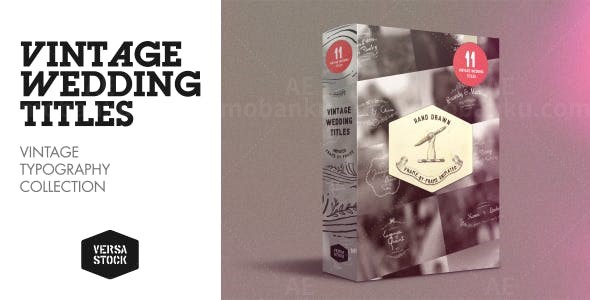 复古婚礼标题展示AE模板