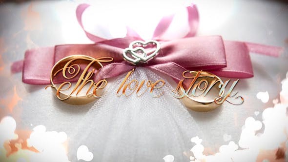 爱心遮罩浪漫婚礼片头AE模板