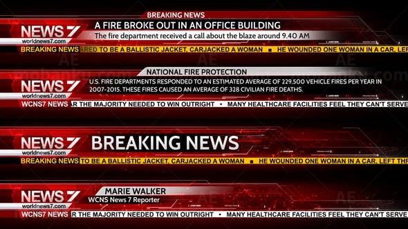 新闻演播室栏目包装AE模板