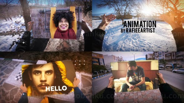 手持图片快速切换视频展示AE模板