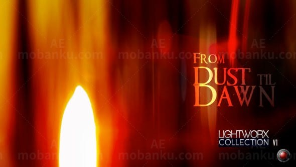 灰尘粒子炫光效果电影标题揭幕AE模板