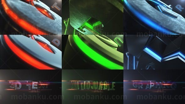 多个3D文字特效展示AE模板