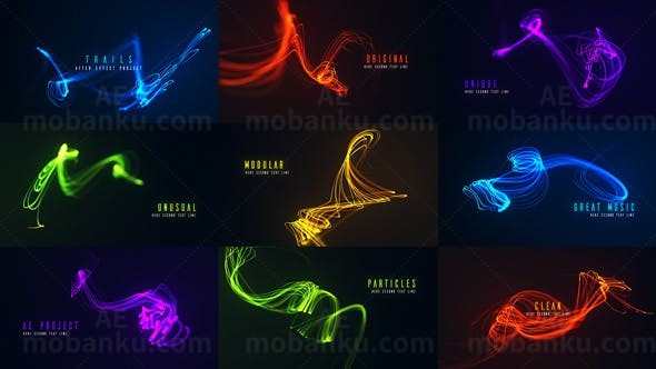 抽象粒子流线标题展示AE模板