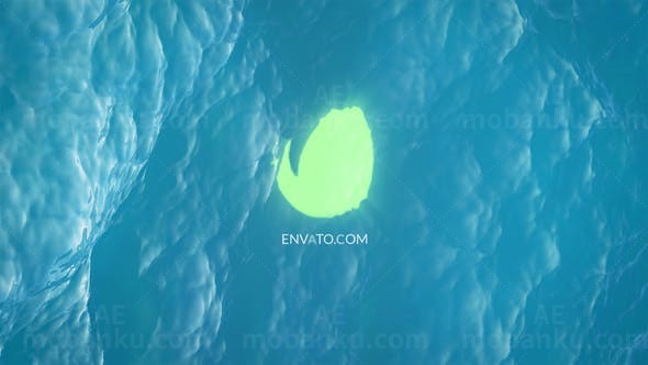 海洋波浪标志动画AE模板