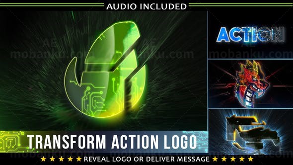 科技变换标志动画AE模板