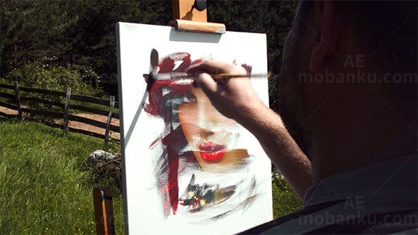 绘画板展示AE模板