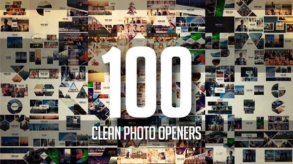 简洁照片拼贴Logo动画AE模板