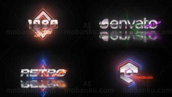 复古光电标志动画AE模板