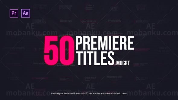 50组现代风格标题展示AE模板