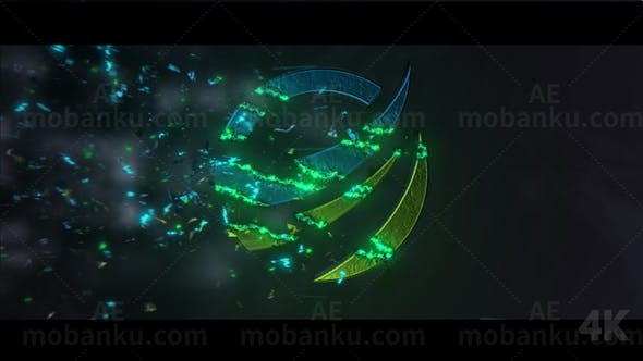 碎屑聚汇标志动画AE模板