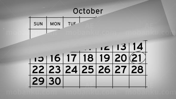 日历翻页展示AE模板