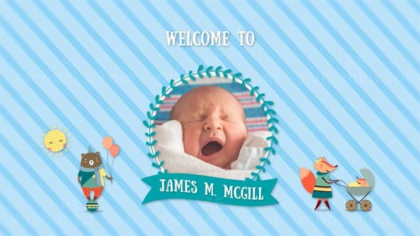 儿童相册展示AE模板