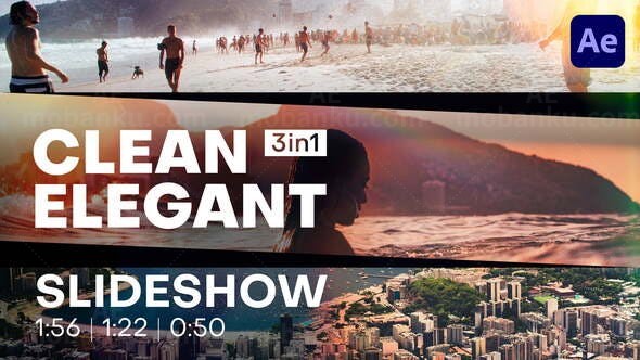 简洁优雅幻灯片AE模板