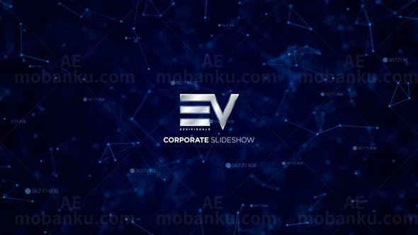 点线背景科技感商务幻灯片开场AE模板