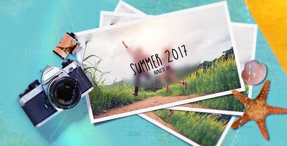 旅游照片相册视频展示片头AE模板