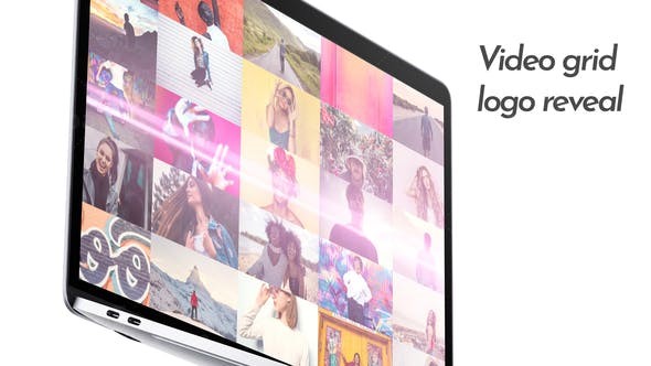 视频网格标志展示AE模板