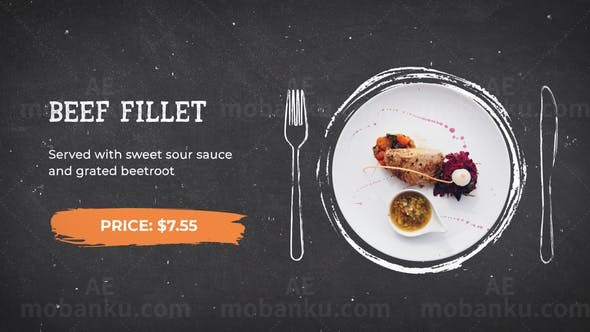 食物菜单宣传片AE模板