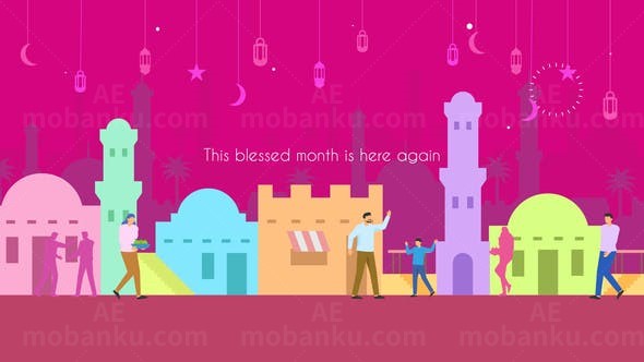 阿拉伯动画元素AE模板