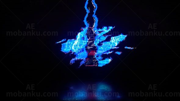 故障效果能量标志动画AE模板