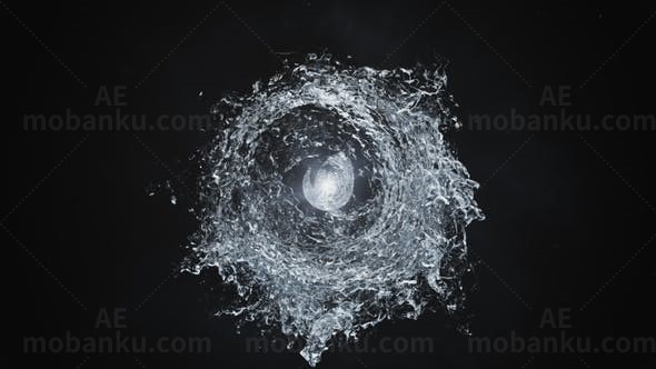 水漩涡标志展示AE模板