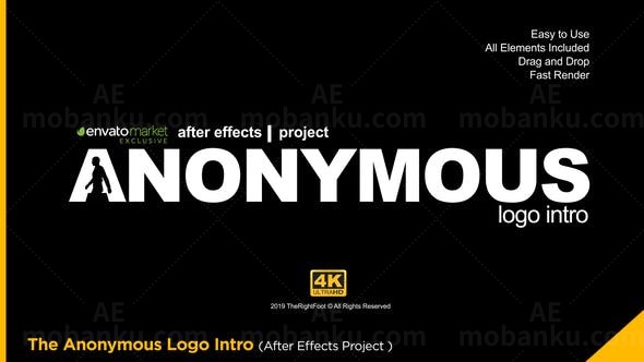 文字镂空标志动画AE模板