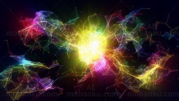 三角面丛能量标志动画AE模板