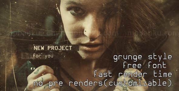 杂渍风格影视幻灯片AE模板