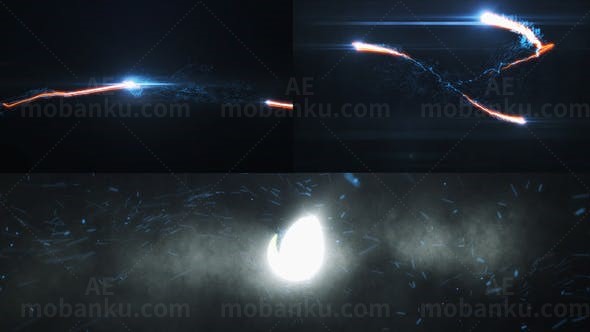 能量粒子爆炸标志展示AE模板