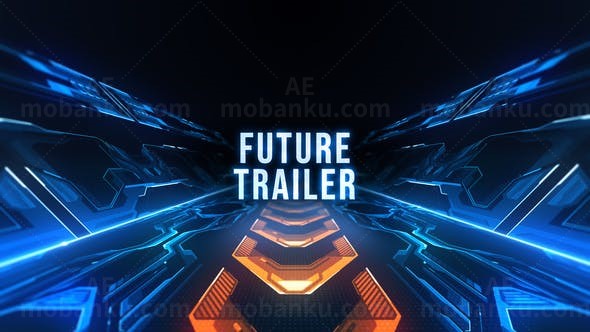 未来科技隧道标题展示AE模板