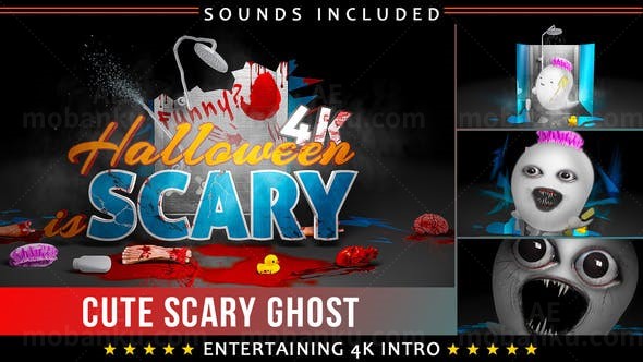 万圣节卡通标志片头AE模板