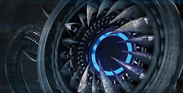 三维机械模型科技感LOGO演绎AE模板