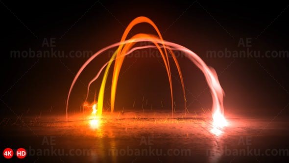 光线舞动标志动画AE模板