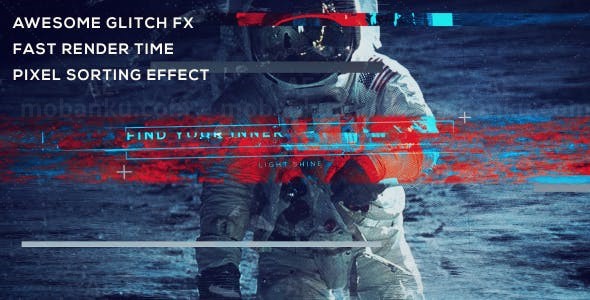 信号损坏撕裂片头开场AE模板