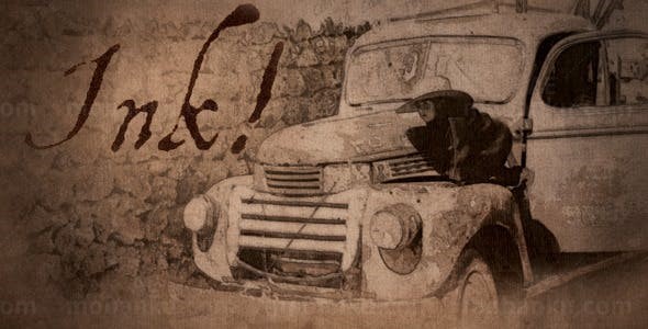 水墨素描效果电影片头AE模板