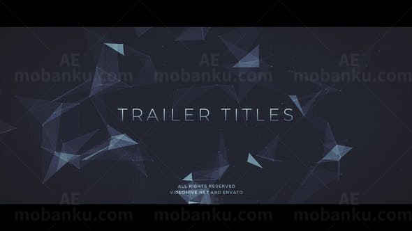 抽象三角面运动背景标题展示AE模板