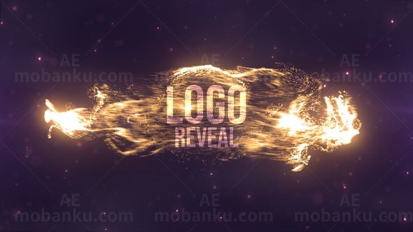 粒子漩涡标志展示AE模板