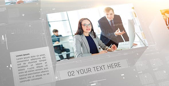 简洁商务科技感企业宣传片头AE模板