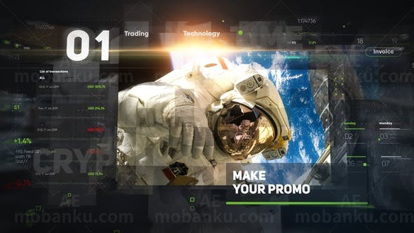 科技感商务企业项目图片宣传展示AE模板