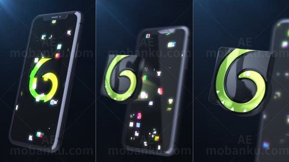 手机标志展示AE模板