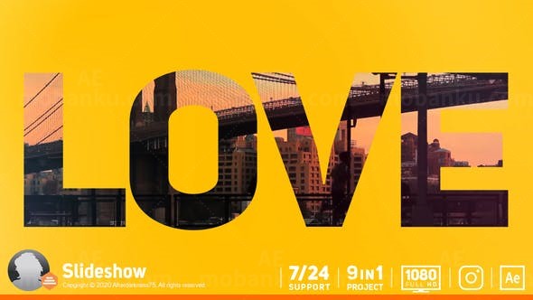 城市幻灯片AE模板