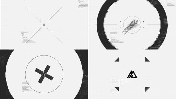 创意黑白信号损坏Logo动画AE模板