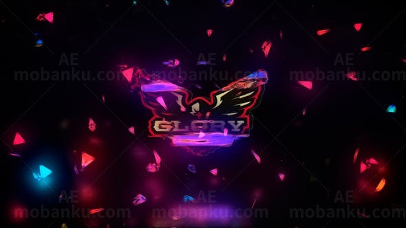 能量信号损坏Logo动画AE模板