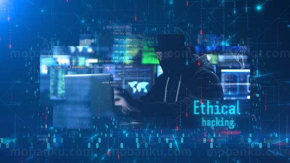 黑客数字矩阵视频展示AE模板