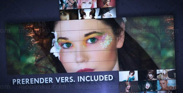 相片墙过渡效果多幅图片动态展示AE模板