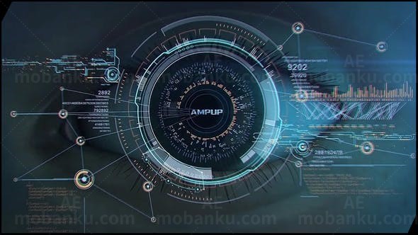 科技感眼睛Logo动画AE模板