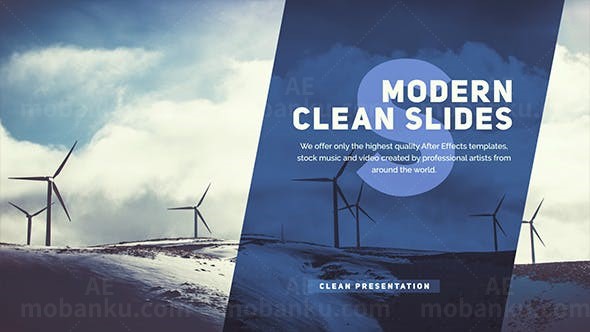 简洁图片介绍幻灯片开场AE模板