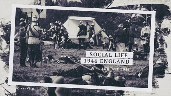 历史时间线水墨遮罩片头AE模板