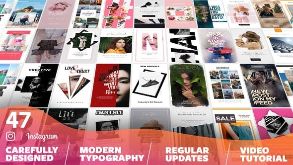 INS时尚竖屏包装展示片头AE模板