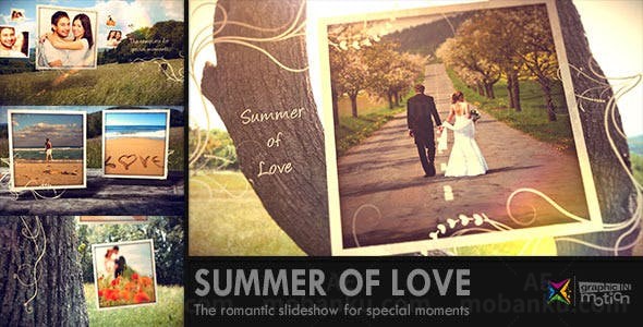 大自然中夏天的浪漫爱婚礼AE模板